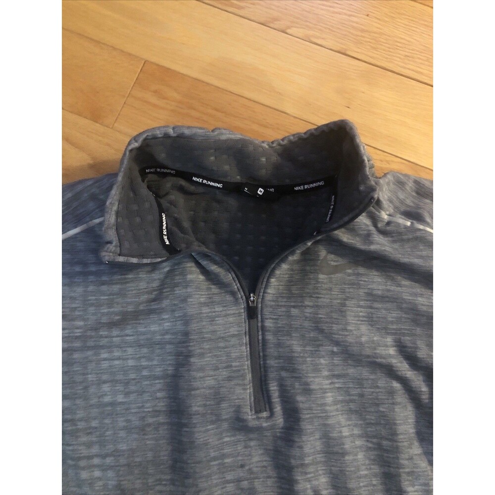 Nike Running Gray Long Sleeve‎ Dri-Fit Top Adult Medium 1/4 Zip